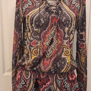 I.N.C. Bown Floral Paisley Top